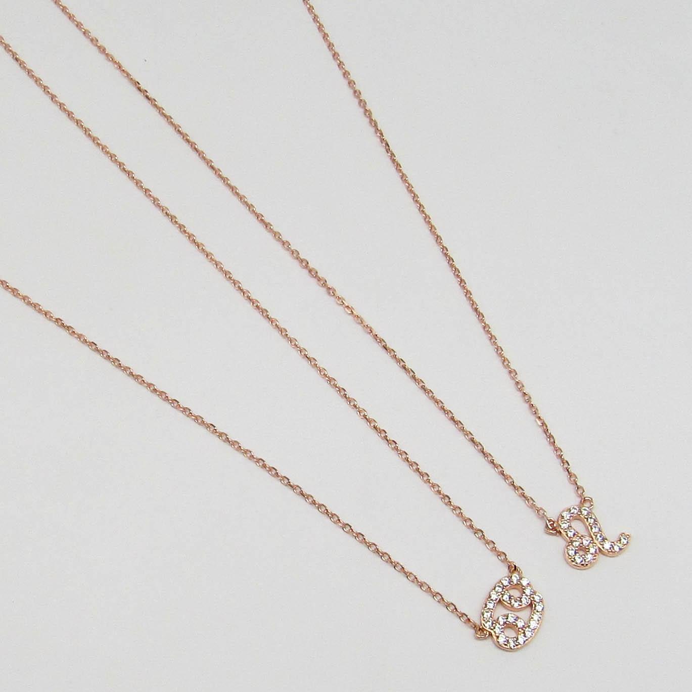 COLLAR  ZODIACO CRISTAL /PLATA ROSE